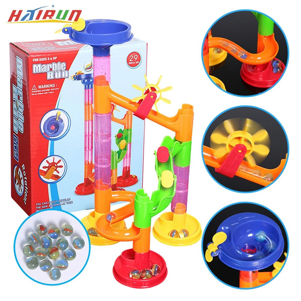 29pcs Runway Maze Balls Track Building Blocks Toys Funnel Slide Bricks For Children Labyrint Rolling Ball Educational Toys