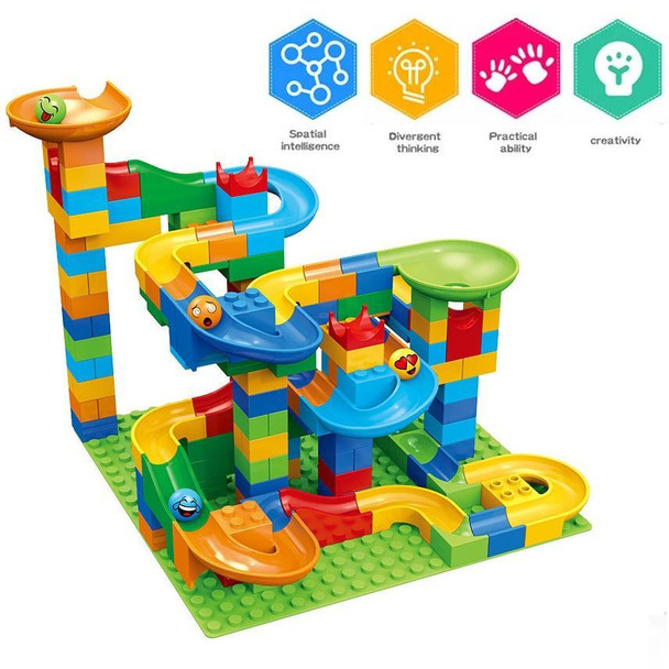 Rail Block Marble Race Run Slide Track Educational Track Ball Color Building Funnel Slide DIY Block Sets Bricks Kids Toys