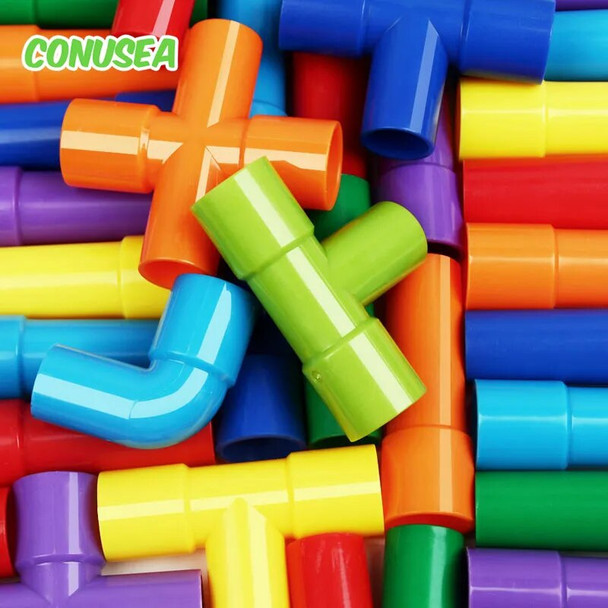 PIPE Blocks Marble Run Race Building Bricks 3D Children Diy Assemble Insert Toys Water Pipe Block Educational Toys for Children