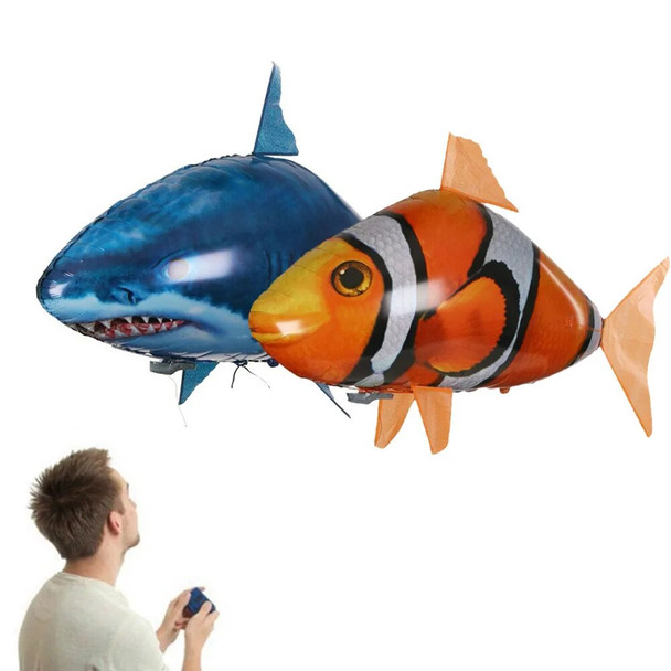 Remote Control Shark Toys Air Swimming Fish RC Animal Toy Infrared RC Flying Air Balloons Clown Funny Fish Toy Birthday Gifts