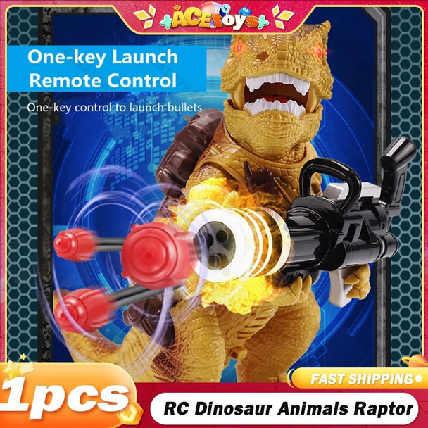 RC Dinosaur Animals Raptor with Sound Music Remote Control Toy Electric Walking dragon Toys for Children Christmas Gifts