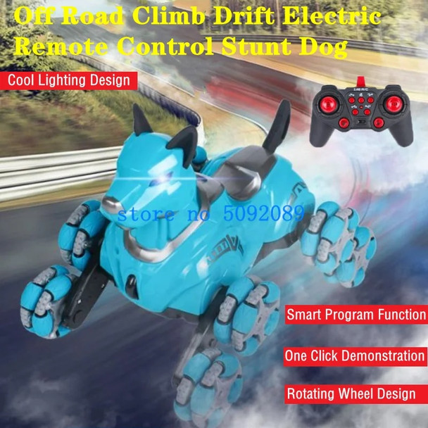 Realistic Appearance Off Road Climbing RC Stunt Dog 3D Rotate Smart Programming Auto Demo Eight Wheel Radio Control Animal Dog