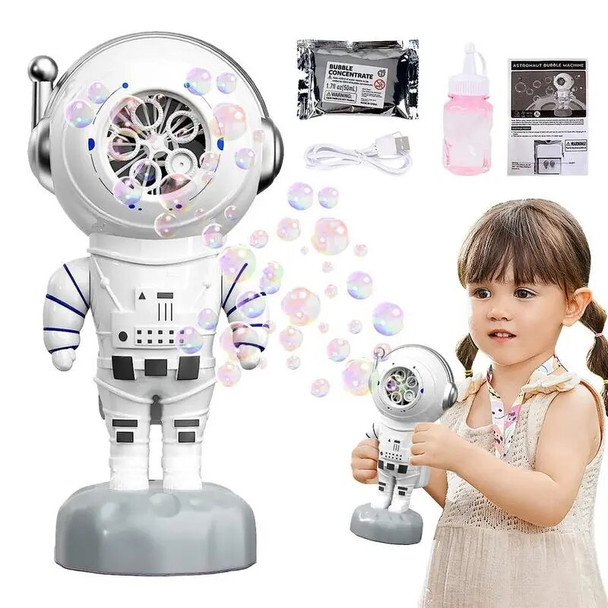 Automatic Bubble Machine Astronaut 360 Degree Rotatable Battery Operated Bubble Maker Blower Machine for Kids Automatic Bubble