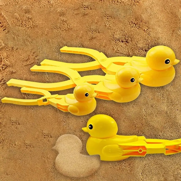 3-Piece Duck Shaped Sand Ball Making Clip For Children's Outdoor Plastic Summer Sand Ball Making Mold For Children's Fun Sports