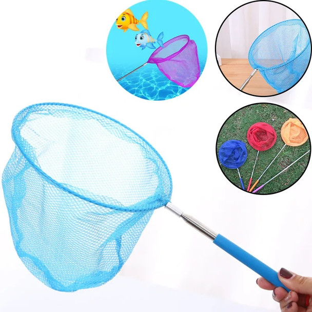 Telescopic Fishing Insect Butterfly Dragonfly Net Toy Stainless Steel Rod Catch Tadpole Fish Kids Outdoor Aquarium CleaningTools
