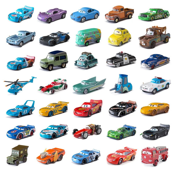 Children Car Disney Pixar Cars 3 Lightning McQueen Toys Jackson Storm The King Mater 1:55 Diecast Metal Alloy Model Car Kid Gift