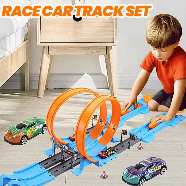 Railway Racing Track Play Set Mini Speed Racing Car Kits Educational Diy Race Careducational Interactive Boy Children Toy