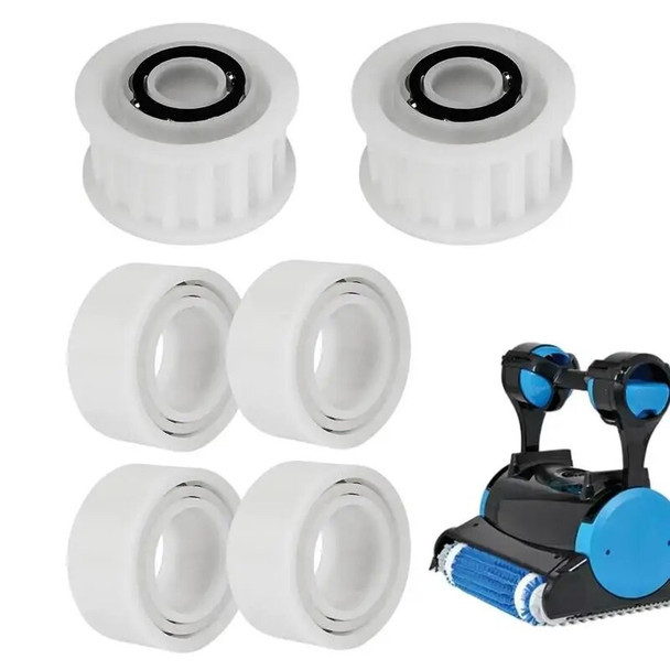 Guide Wheels With Pully Gears 2 Pulley Gears Accessories Replacement Convenient 4PCS Pool Cleaner Replacement Parts Guide Wheels