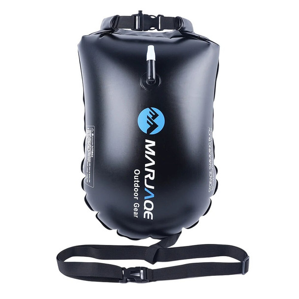 20L Waterproof Bag PVC Inflatable Swim Float Bag for Water Sports (Black)