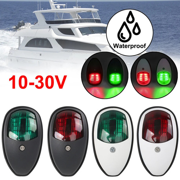 8 LED Navigation Lights For Boats Yacht Lights Waterproof Sailing Lamp Signal Boat Accessories Marine Green Red 12V 2Pcs