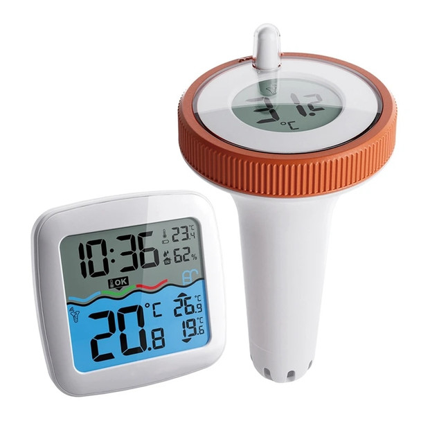 Pool Thermometer Wireless Floating Easy Read, Digital Pool Thermometers, For Swimming Pool, Bathtub, Fish Tank Easy To Use