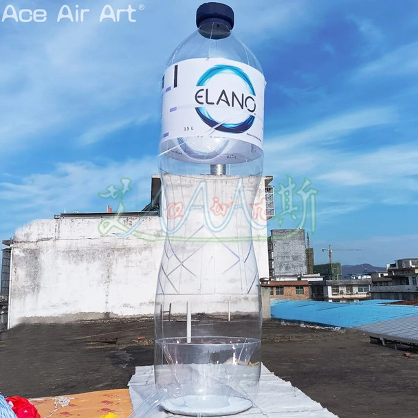 Ace Air Art Custom 5mH Inflatable Water Bottle Model Bottles Balloon with Electric Fan for Decoration or Advertisement