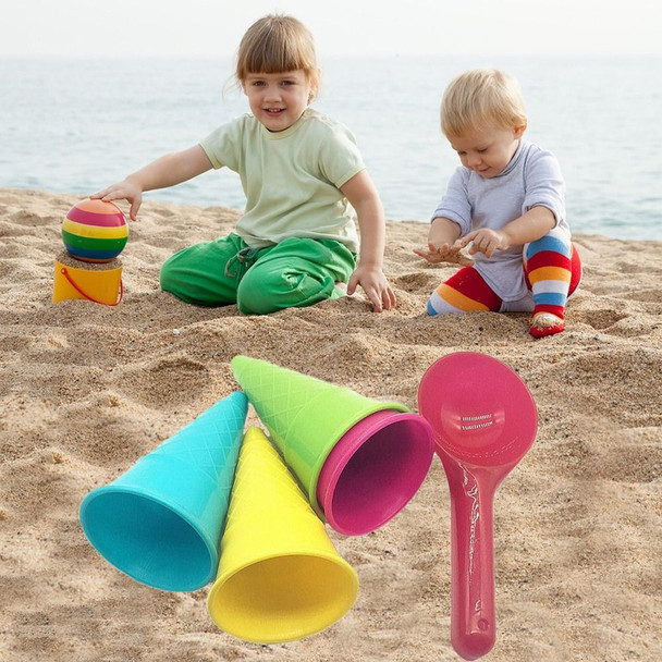 Plastic Gift 5PCS Creative Sand Toys Set Scoop Ice Cream Cone Model Outdoor Acctivity Playing House Beach Game Digging Sand Tool