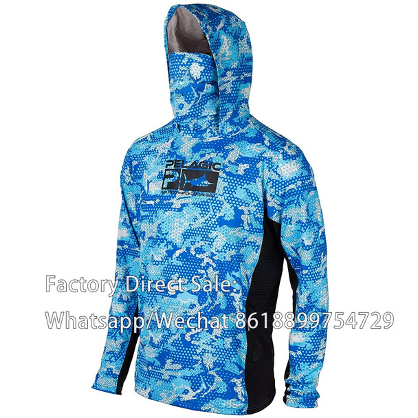 PELAGIC Hoodie Fishing Shirts Long Sleeve Quick Dry Sweatshirt Summer Dresses Breathable Jersey UV Fishing Clothing Face Mask