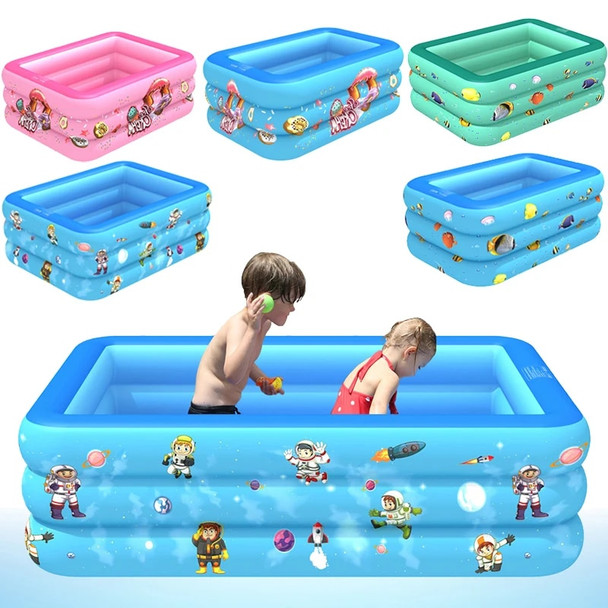 ASWJ 130/120cm Kids Summer Pool Child Home Use Paddling Large Size Inflatable Bubble Bottom Square Swimming Pool For Baby Gifts