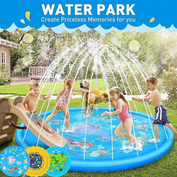 100/170 CM Kids Paddling Pad Inflatable Water Jet Swimming Pool Summer Beach Outdoor Games Toy Lawn Swimming Pool Mat Kids Toys