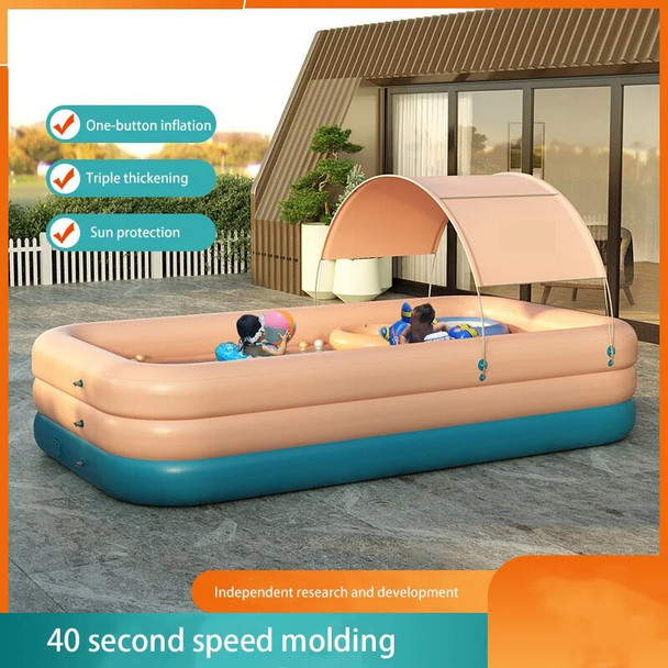 Shaded Pool with Shed Inflatable Swimming Pool Home Baby Children's Pool Family Outdoor Collapsible Inflatable Pool