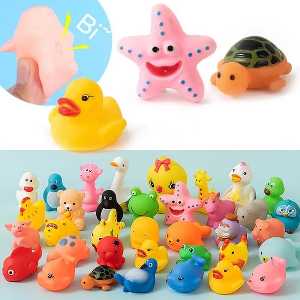 1/10 Pcs/set Baby Cute Animals Bath Toy Swimming Water Toys Soft Rubber Float Squeeze Sound Kids Wash Play Funny Gift