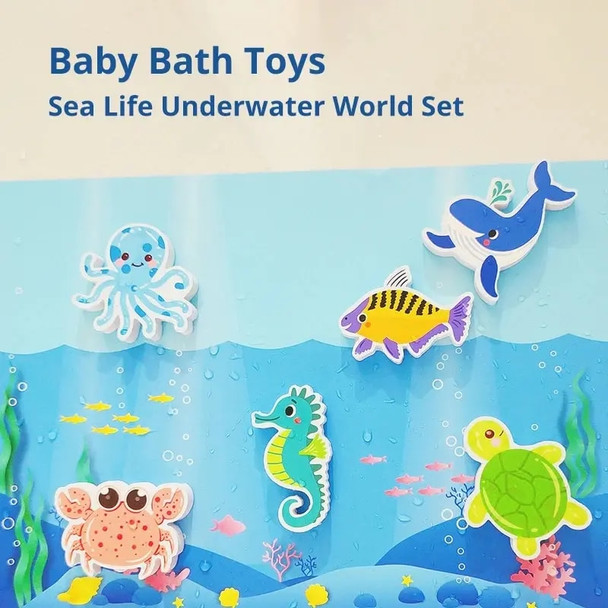 Kids Bath Toy Eva Wall Sticker Floating Marine Animals Sea Life Underwater World Baby Bath Toy