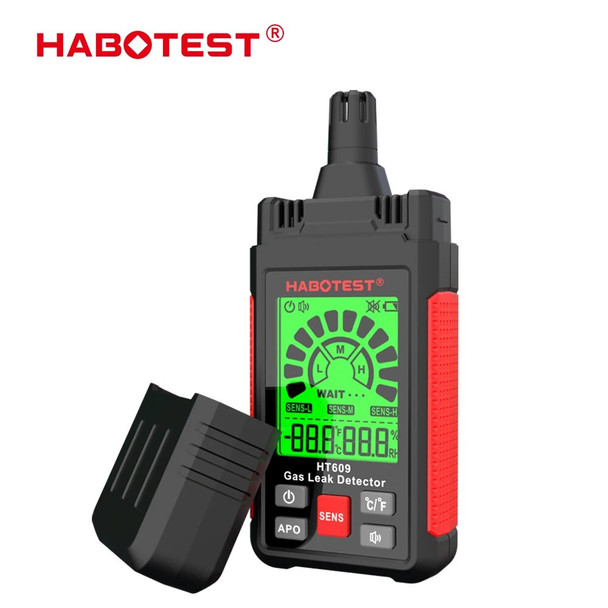 HT609 Gas Leak Detector Buzzer Alert Combustible Gas Detector LCD Display Temperature Humidity Gas Analyzer Electric Tester Tool