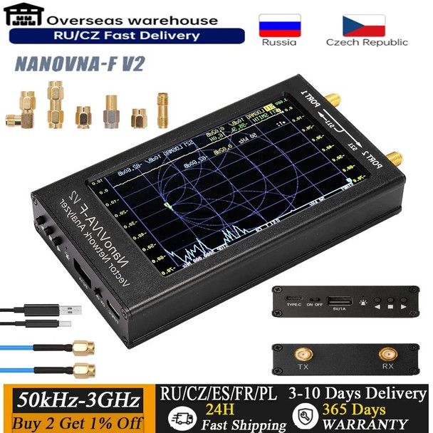 NanoVNA LCD Display Vector Network Analyzer 4.3 Inch IPS Spectrum Analyzer S-A-A-2 Antenna Analyzer Short Wave HF VHF UHF