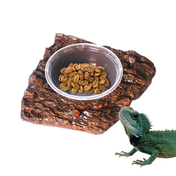 Reptile Water Bowl Landscaping Drinking Water Feeding Basin Resin Terrarium Bowls Mini Feeder Water Storage Basin For Pets