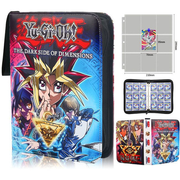 Yu Gi Oh 4 Card Slots Anime Game Collection Card Album Holder Book Cartoon Card Storage Case Binder 9 Grid Zipper Toys for Kids