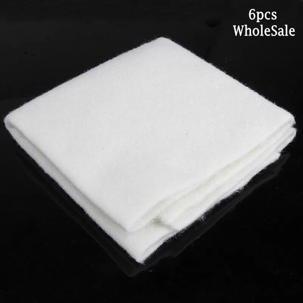 6PCS 60*40*0.6cm Aquarium Fish Tank Biochemical Cotton Fiber Sponge Fish Tank White Bio Filter Accessories XY-1821