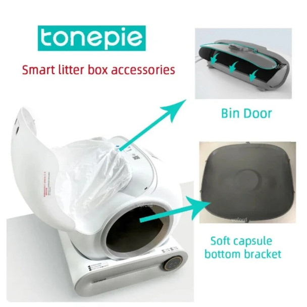 TONEPIE-Automatic Cat Litter Box, Self Cleaning Accessories, Sand Control Pad, Stopper Accessory Cat Litter Baffle Garbage Bag