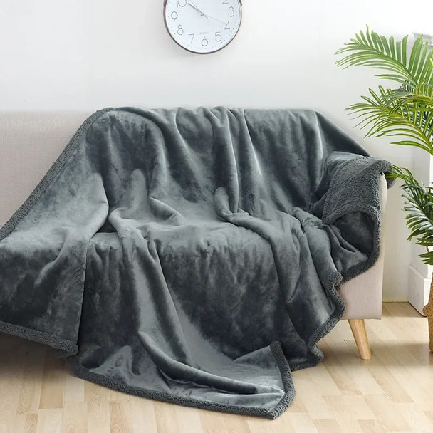 Pet Blanket Liquid Pee Proof Dog Blanket for Sofa Bed Couch, Reversible Sherpa Fleece Furniture Protector Cover