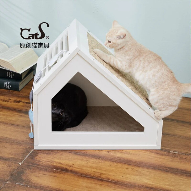 Solid Wood Cat Litter Scratcher, Sisal Toy, Cat Furniture