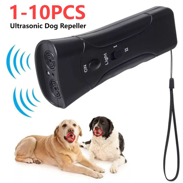 1-10PCS Ultrasonic Pet Dog Repeller Anti Barking Stop Bark Training Device High Power Dog Training Repellents With USB Rechargea