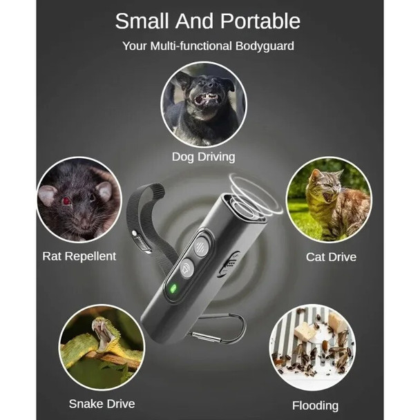 Portable Pet Dog Repeller USB Rechargeable Dog Trainer Stop Barking Training Ultrasonic Bark Stopper Training Aids Pet Supplies