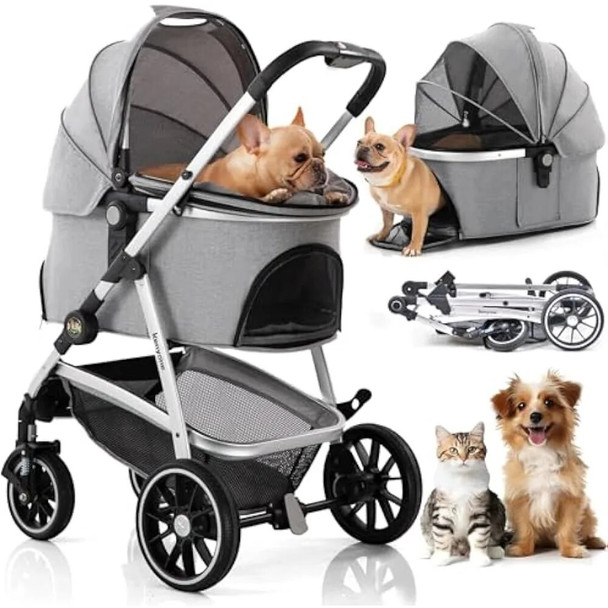 Car for Dogs Doggies Dog Pet Stroller Kitties Bunnies Large Cat Stroller With Detachable Carrier for Puppies Trolley Products