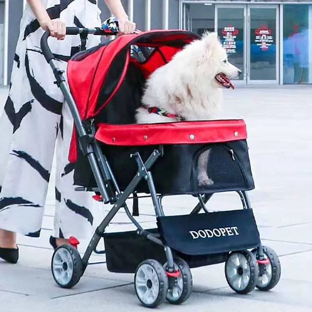 Dog Cat Carrier Pet Buggy Stroller Bag Carriage House Outdoor Walking Shopping Trip Kennel Pram Quick Install Collapsible 30kg