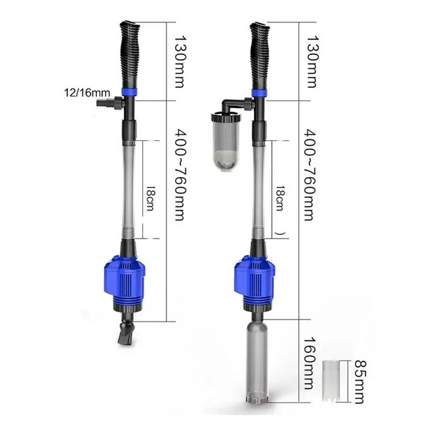 Filter Fish Suction 1 In Syphon Cleaner Gravel Water 3 Changer Electric Tank Washer Sand Aquarium Siphon Operated Vacuum