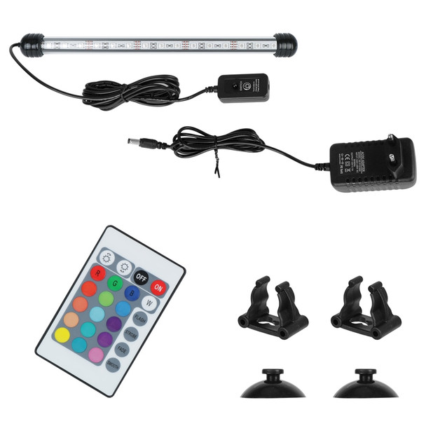 28cm 48cm EU Plug Fish Tank Light Bar Aquarium Submersible Lamp 5050 RGB LED Waterproof Decorative Lighting Remote Control