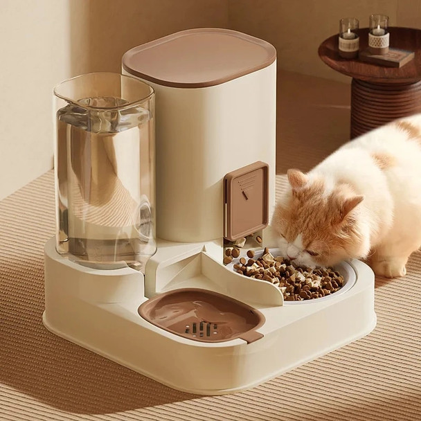 2 in 1 Cat Food Dispenser Feeder Dog Feeding & Watering Supplies Automatic Feeder For Cats Dogs Drinking Water Bowl Pet Supplies