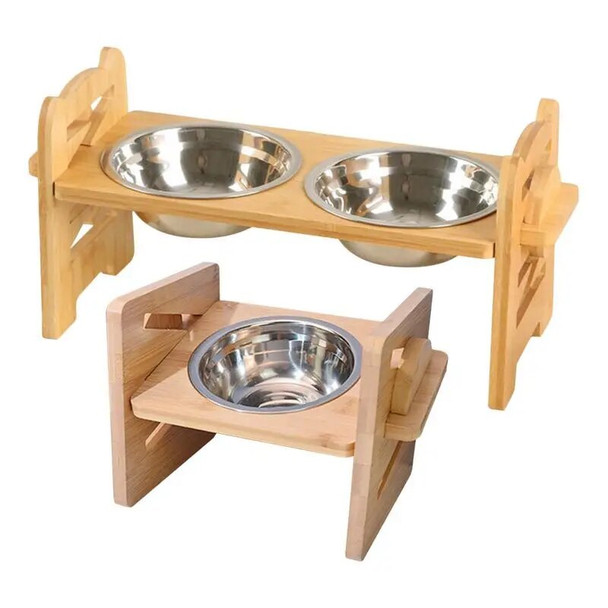 upraised Cat Food Bowl Elevated Stainless Steel Cat Bowl Non-slip Pet Food and Water Bowl for Indoor Feeding & Watering Supplies