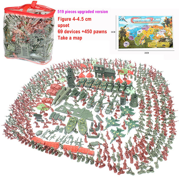 1 Set Military Toy Soldiers Army Men Action Figures Play Set Tank Aircraft Toys Model Helicopter Turret Children Boy Gift Kit