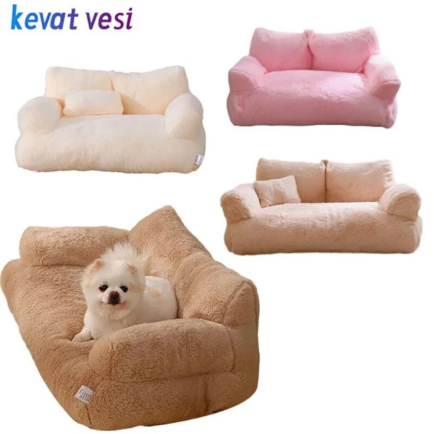 Warm Plush Cat Bed Winter Soft Cat Sofa House Comfortable Sleep Pet Nest for Small Medium Dogs Cats Puppy Bed Dogs Supplies