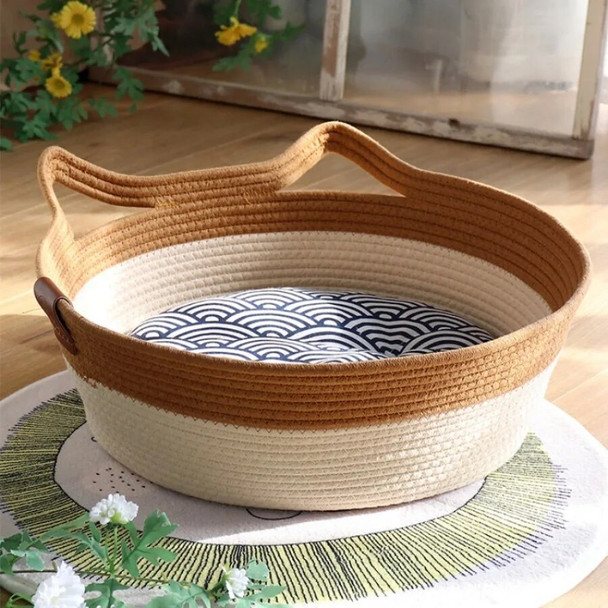 Easy Clean Cat Beds & Mats habitats Breathable Cozy Round Basket Thickening Washable Bed Luxury Removable Kittens Pet Products