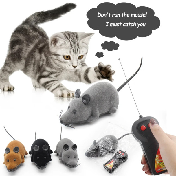 Funny Pet Cat Toy Smart Running Mouse Interactive Toys Wireless Remote Electric Mechanical Motion Rat Kitten Cat Teaser Toys
