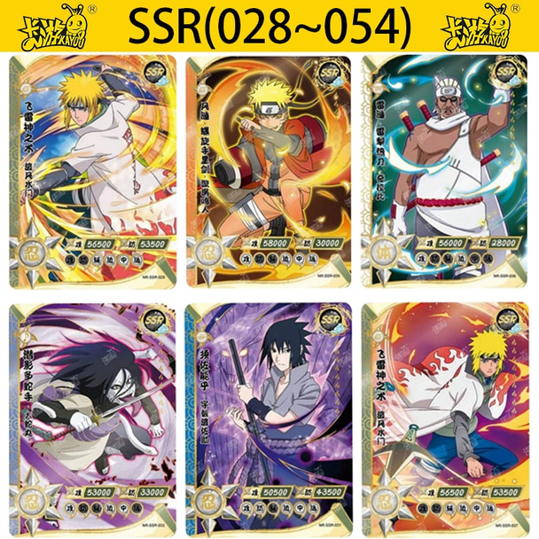 KAYOU Anime Naruto SSR Cards Hatake Kakashi Namikaze Minato Hyuga Neji Orochimaru Yakushi Kabuto SSR Collection Cards Kids Toys