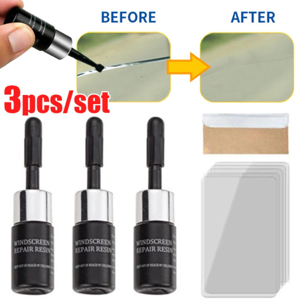 Car Glass Scratch Repair Fluid Agent Set Windscreen Window Glass Nano Scratch Crack CrackResin Repair Agent Tools