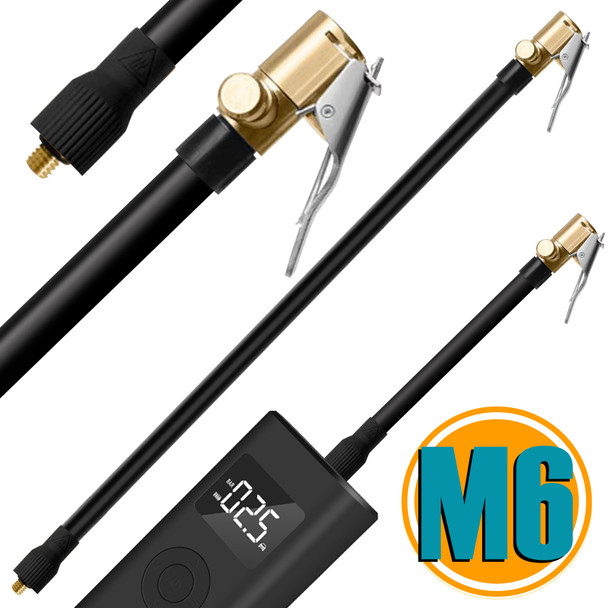 GIE.TOP M6 Mini Air Inflator Tube Black Rubber Hose Deflatable Schrader US Tire Valve Lock on Adapter for Car Motorcycle Bike GIE.TOP M6 Mini Air Inflator Tube Black Rubber Hose Deflatable Schrader US Tire Valve Lock on Adapter for Car Motorcycle Bike