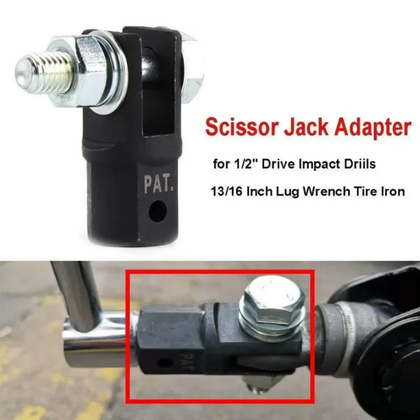 1/2 Inch Scissor Jacks Adaptor Drive Impact Wrench Adapter Tool Jack Shear Chrome Vanadium Steel Adapter Steel Ball Joint Rod