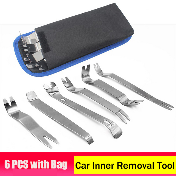 Car Inner Removal Tool 6pcs Kit Auto Car Radio Door Clip Panel Trim Dash Audio Removal Installer Pry Tool with Canvas Bag Car Inner Removal Tool 6pcs Kit Auto Car Radio Door Clip Panel Trim Dash Audio Removal Installer Pry Tool with Canvas Bag
