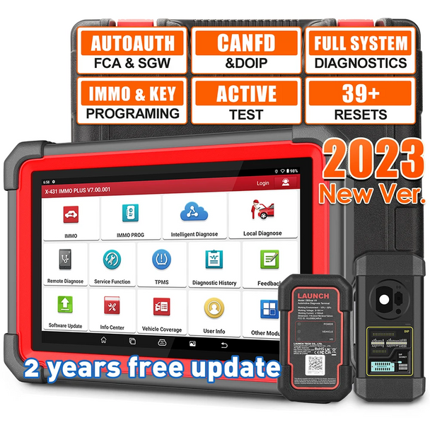 LAUNCH X431 IMMO Plus OBD2 Diagnostic Tools X-PROG 3 Key Programmer Car 39+ Services Anti-Theft Programming Auto Scanner