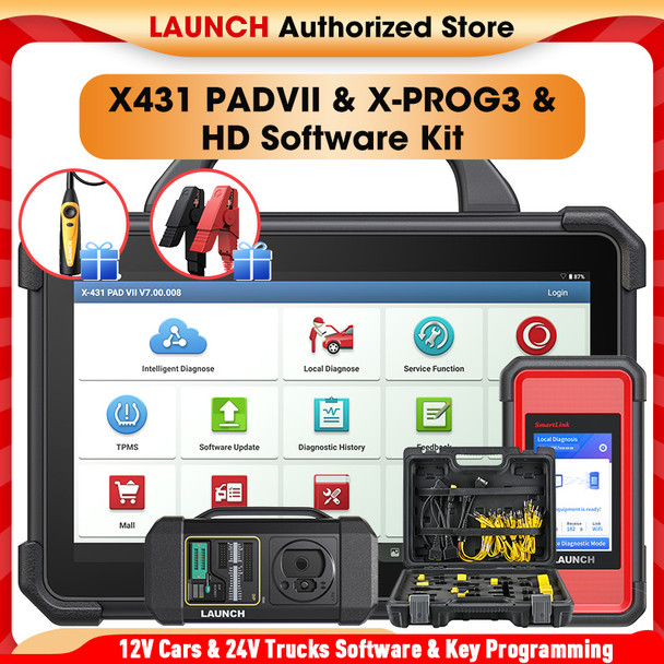 LAUNCH Scanner Most Complete Set PADVII X-PROG3 Trucks Kit Professional Car Diagnostic Tool Automotive Key Programming Scanner